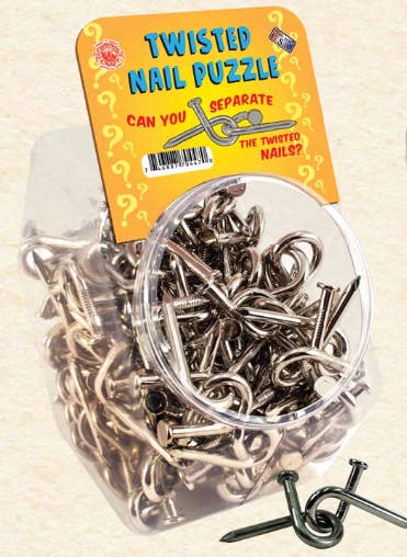 Channel Craft - Wholesale Puzzle - Kids - TWISTED NAIL PUZZLE SMALL DISPLAY JAR