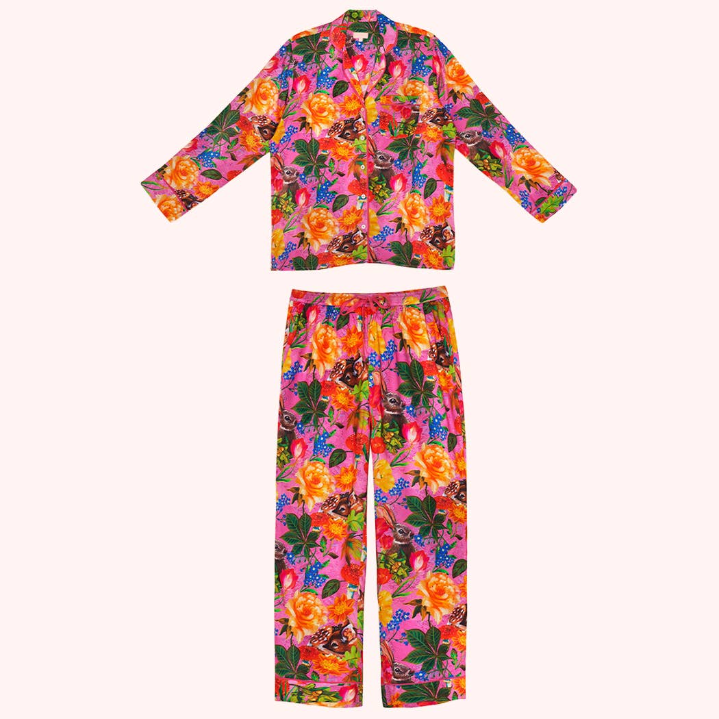 Powder Design inc - US - Wholesale Sleepwear Set - Women's - Super Soft Lilac Whimsical Woodland Pyjamas - Small3