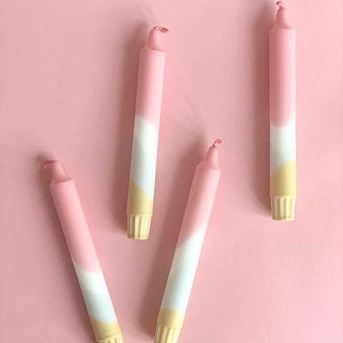 Pink Buttercream Dip Dyed Candle for wholesale by Oh It's Perfect