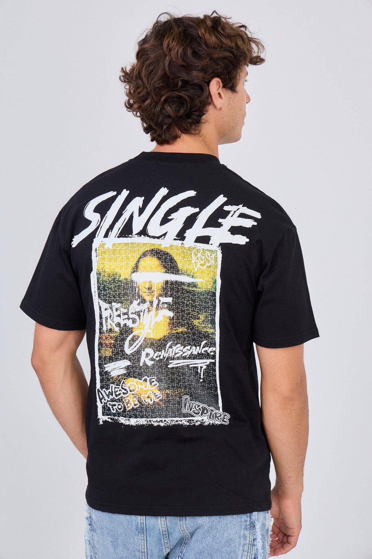 TOP MONDAY - Wholesale Screen Printed T-Shirt - Men's - Black T-Shirt "Single"5