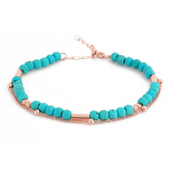 Pulsera de plata de ley 925 con turquesa natural para venta al por mayor de Azuris Silver