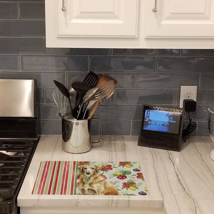 Wheaten Scottish Deerhound Vegetables Cutting Board WDK8404 for wholesale by Caroline's Treasures