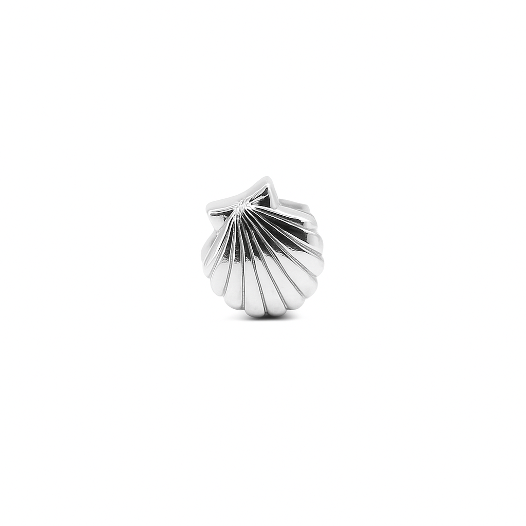 TALISMAN JEWELLERY (D&Fidanverdi, S.L.) - Wholesale Individual Charm/Pendant - Shell Charm Camino de Santiago Rhodium-Plated 925 Silver0