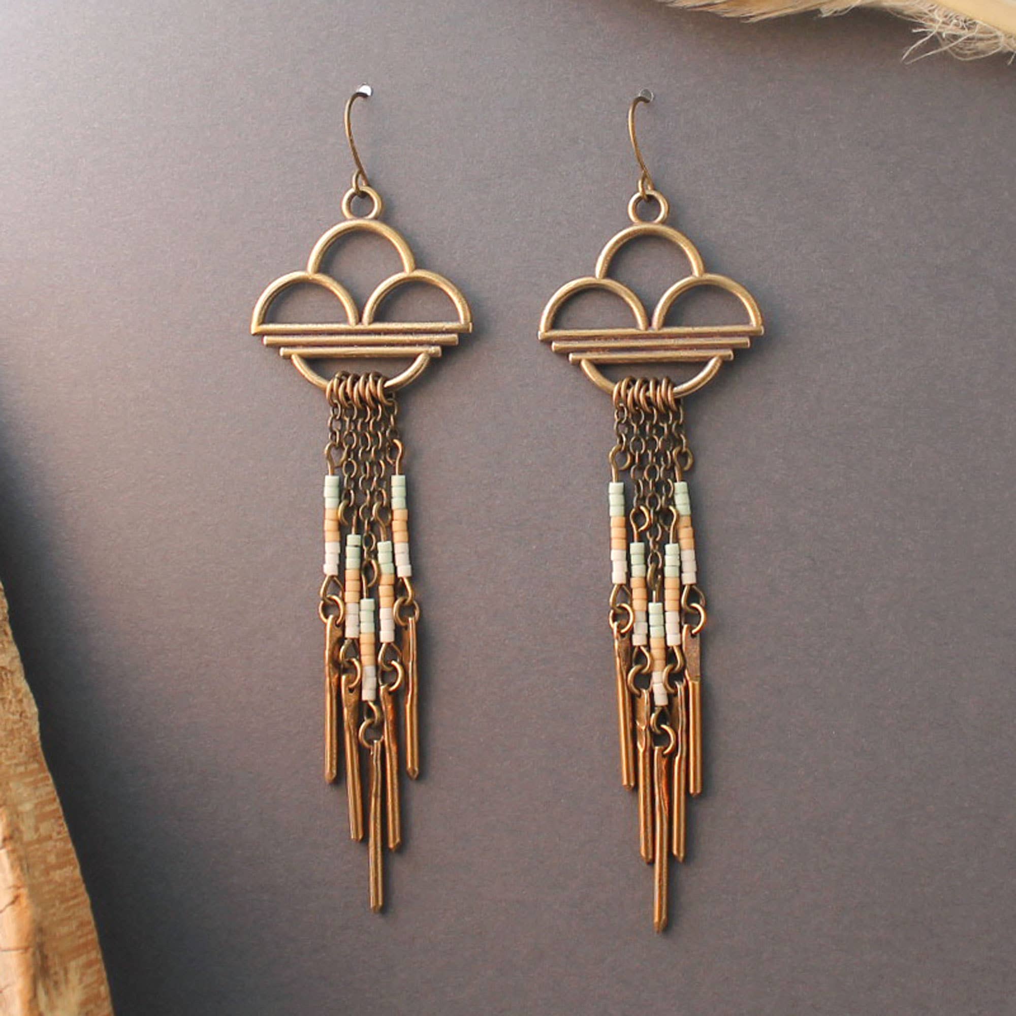 Crow Jane Jewelry - Wholesale Dangle Earrings - Rain fringe earrings in silver or brass with beads2