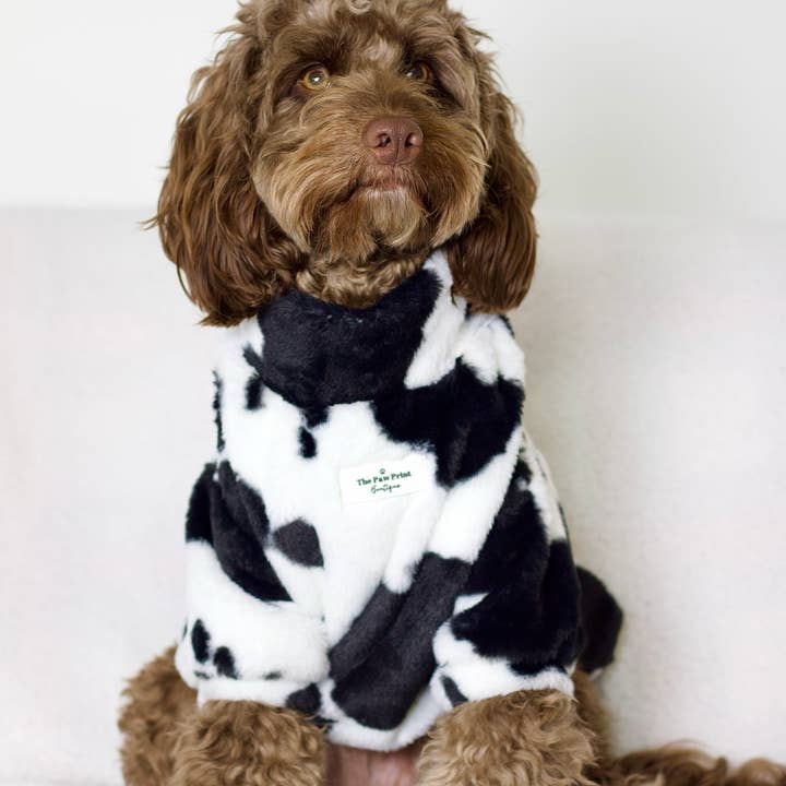 The Paw Print Boutique - Wholesale Pet Coat - Dog - The Cow Print Fluffy & Fabulous Fleece15