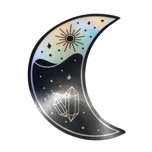 Mystic Moon - Holographic Sticker for wholesale by Graphic Heart