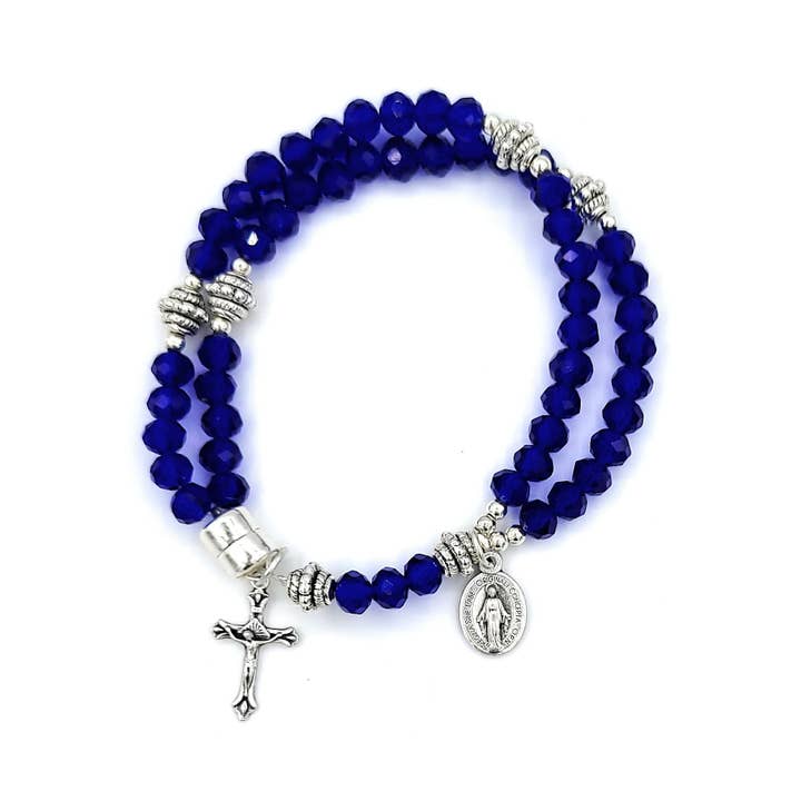 Cobalt Blue Wrist Rosary for wholesale by MG Rosary
