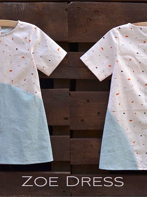 Two Stitches Patterns - Wholesale Knutselnaai-set - Zoe Dress - Naaipatroon voor kinderkleding3