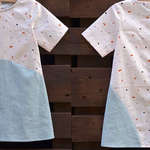 Two Stitches Patterns – wholesale Sömnadskit – Zoe klänning - sömnadsmönster för barnkläder3