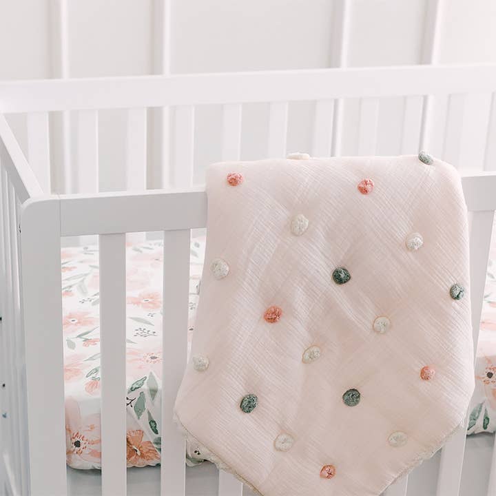 Crane Baby - Wholesale Bedding Blanket - Kids & Baby - Parker Pom Pom Blanket