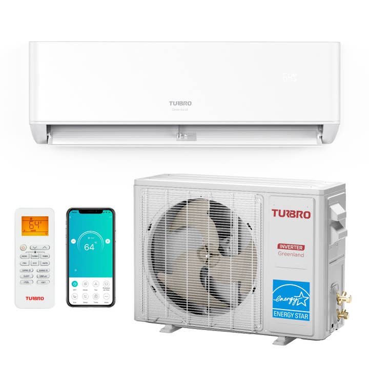 TURBRO - Wholesale Portable/Mini Fridge - Greenland 12,000 BTU WiFi Ductless Mini Split AC with Heat Pump (R454B)