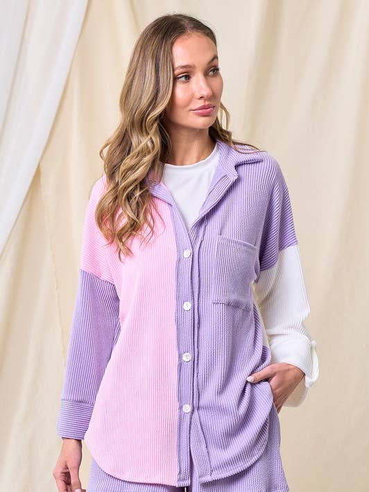 MST3959-S-Jane's Blouson im Farbblockdesign für den Großhandel von Moonshot Clothing