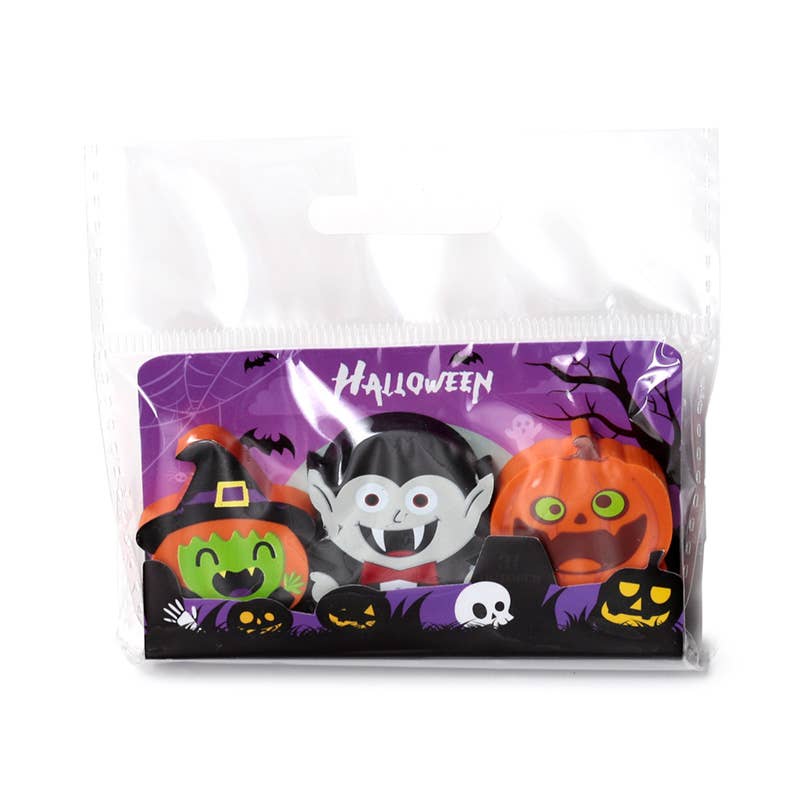 Puckator Ltd – wholesale Eraser – Child – Witch, Vampire & Pumpkin 3 Piece Eraser Set2