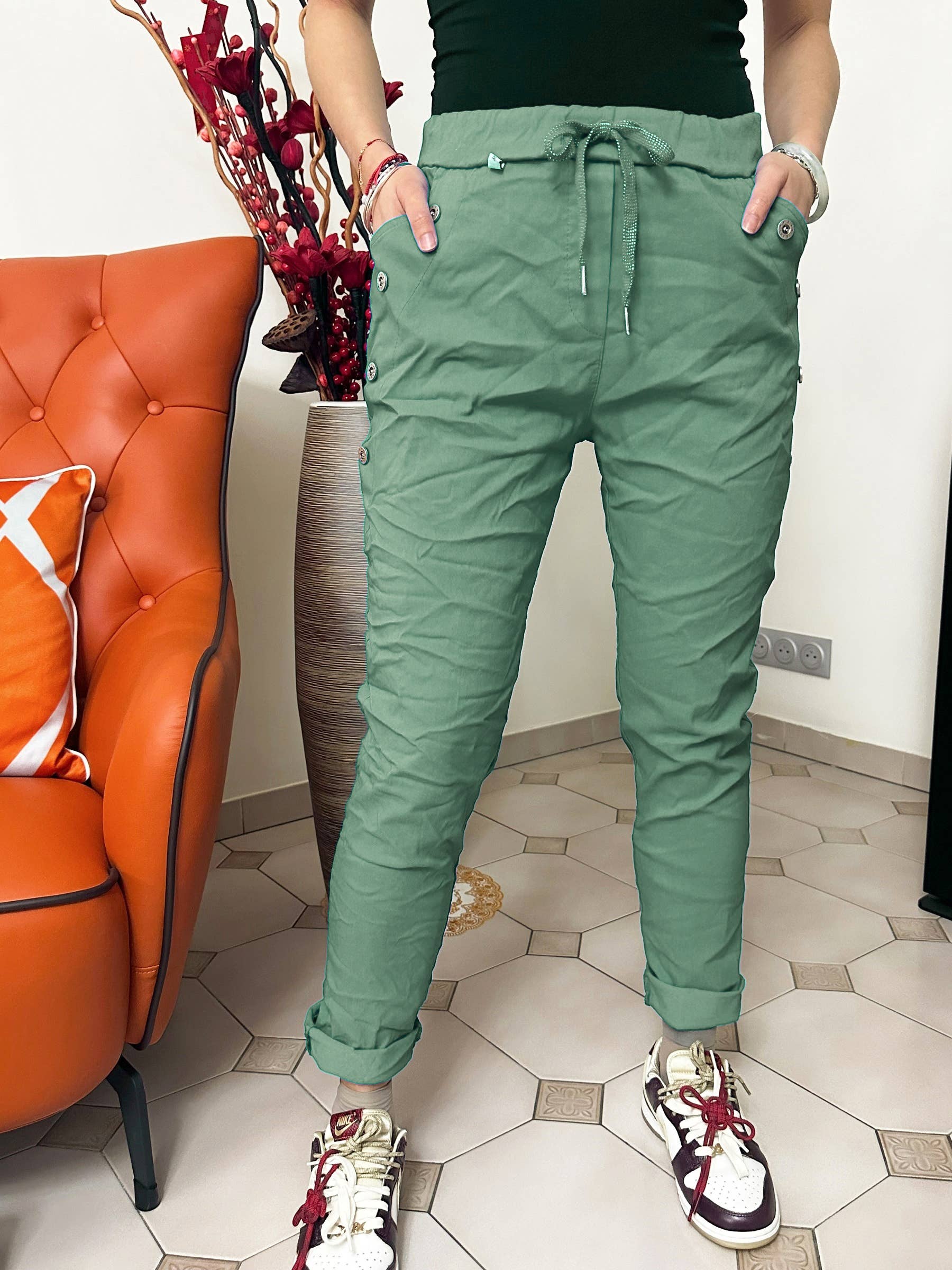 ZAFA PARIS - Wholesale Broek - Dames - 14F22P229 - magic viscose broek met knoop9