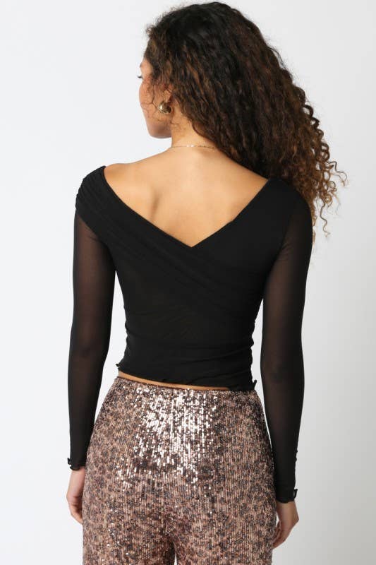 Olivaceous - Wholesale Blouse - Women's - Krista Mesh Top2