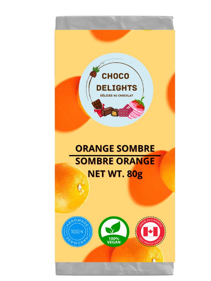 Orange Sombre - 58% Dark Chocolate - Vegan for wholesale by Choco Delights