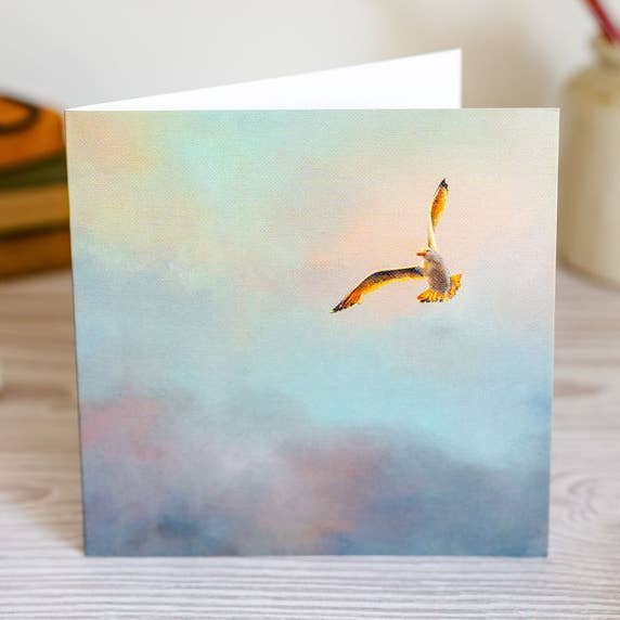 Portrait of Clouds - Wholesale Everyday Greeting Card - Seagull Greetings Card "Prevail" - Luxury Textured Cardstock0
