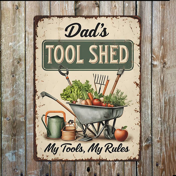 The British Metal Signs Company – wholesale Sign – Dad's Tool Shed | Father's Day | Metal Sign Plaque0