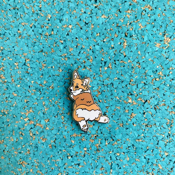 Anchor24 - Wholesale Lapel Pin/Button - Corgi Sploot Pin