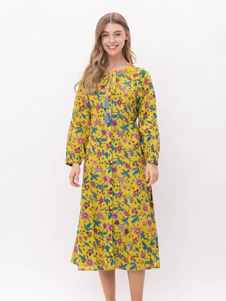 Vestido estampado Delilah para venta al por mayor de Raj Trading & Imports (USA) Inc.