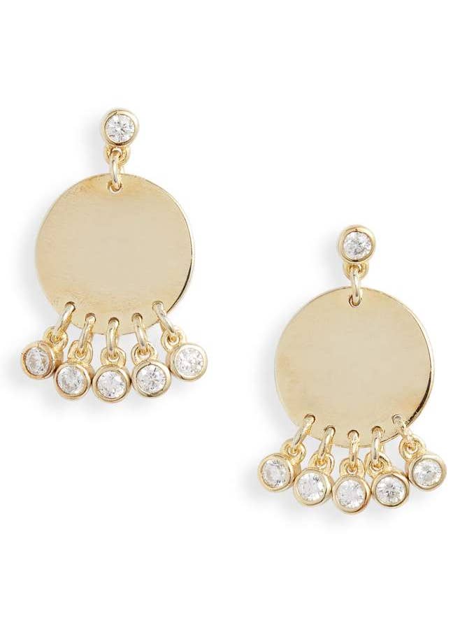 Pierced Disk Drop Earrings for wholesale by Knotty Accessories