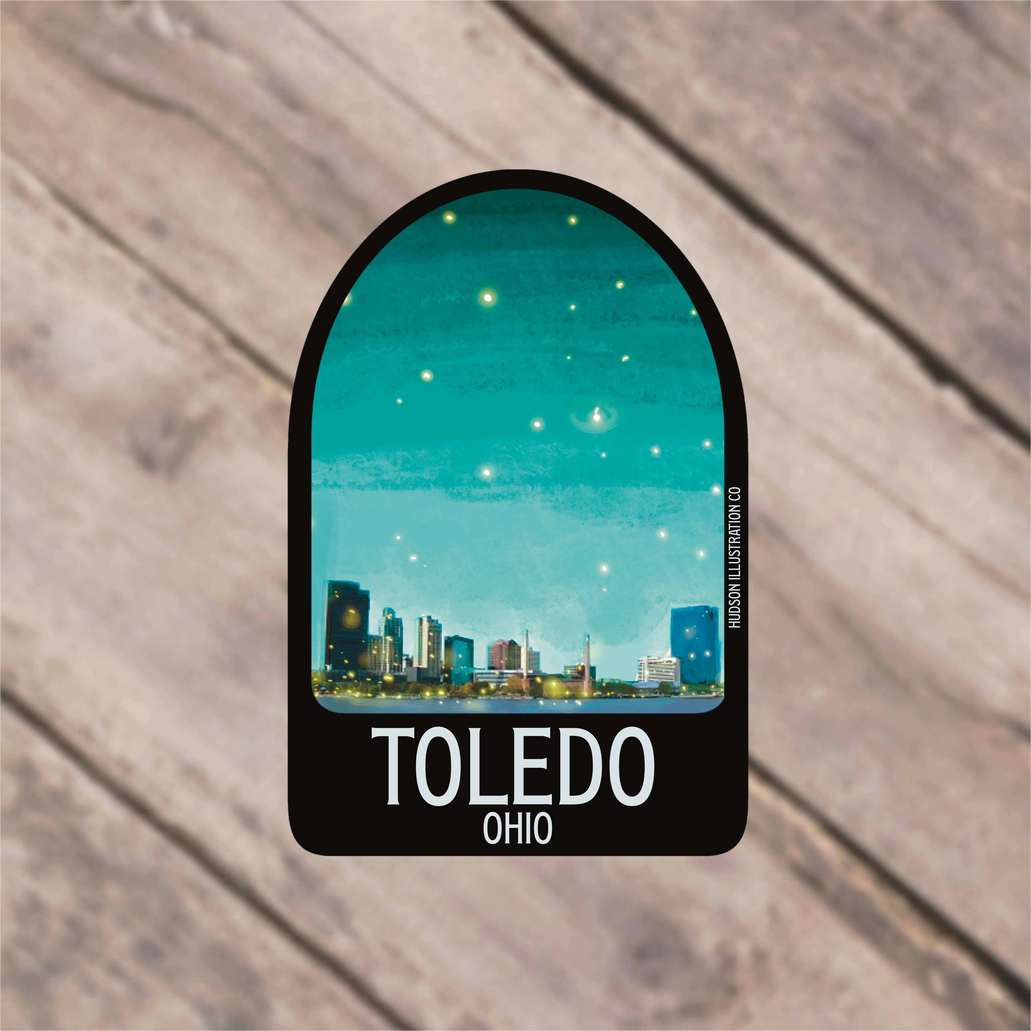 Hudson Illustration Co - About Town Co - Wholesale Sticker - Toledo Ohio Sticker/Magnet/Print/Postcard