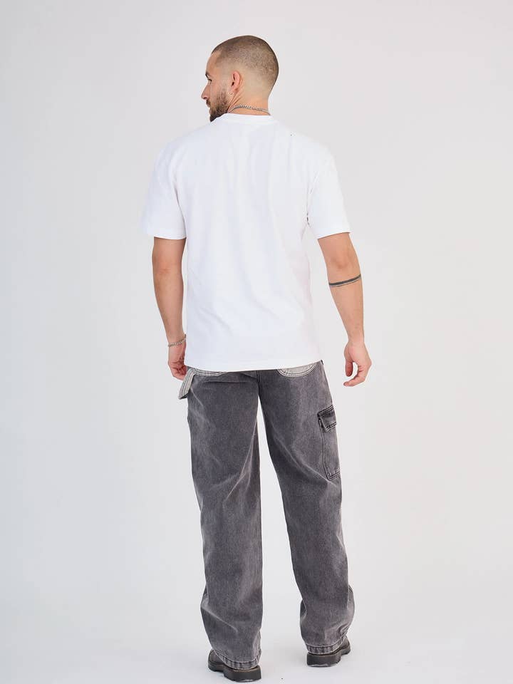 TOP MONDAY – wholesale Jeans – Men’s – Black/Grey Two-Tone Cargo Jeans2