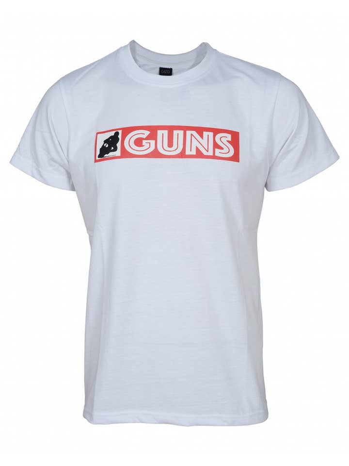 SUPREM T-shirt bianca in cotone per la vendita all'ingrosso da parte di Guns