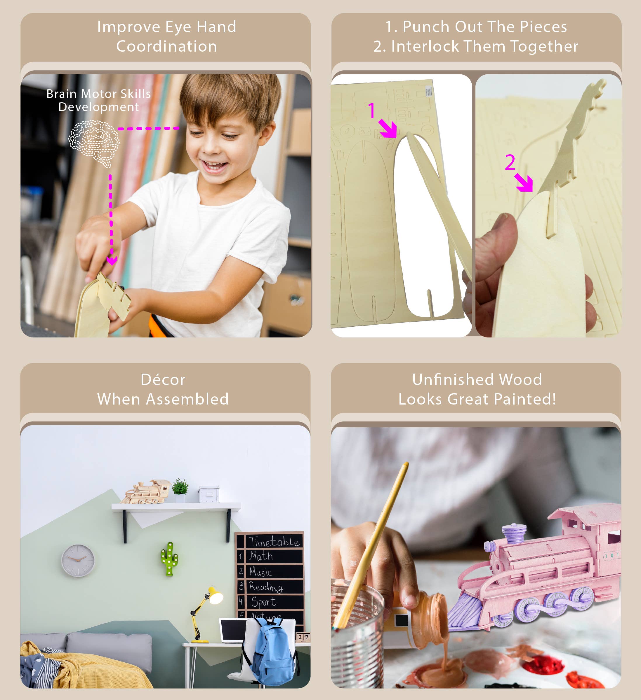 Cota Global - Wholesale Puzzle - Kids - 3D Puzzles - Steam Train2