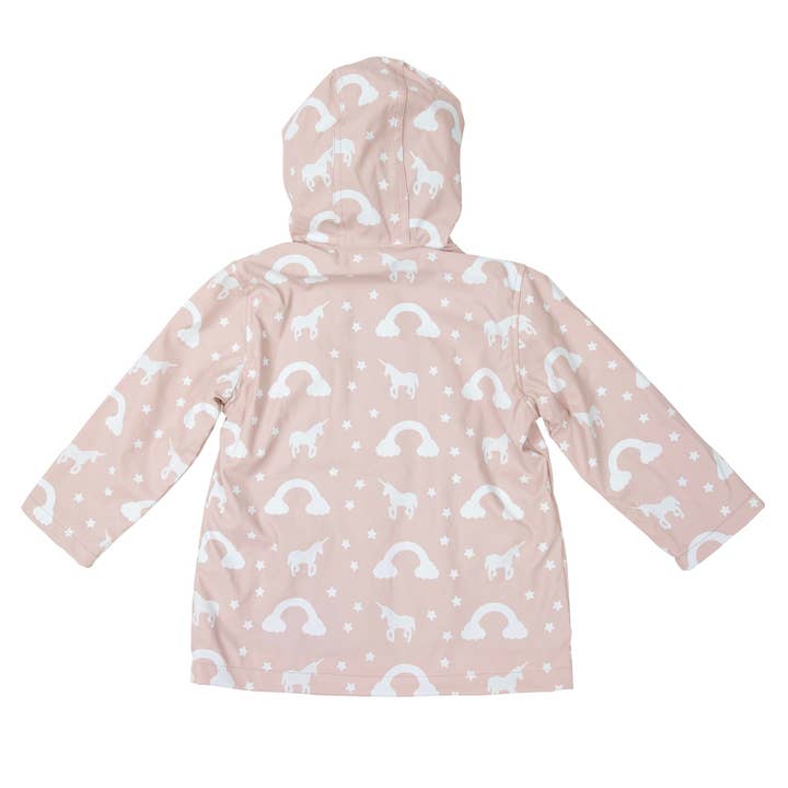 Korango Australia - Wholesale Raincoat - Kids - Colour Change Unicorn Raincoat Dusty Pink
