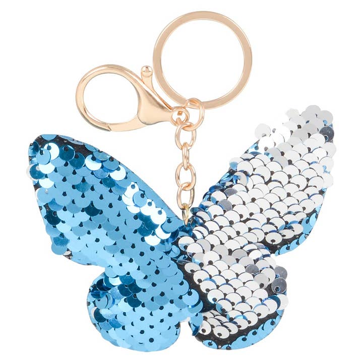 La Luna Bella - Toys - Wholesale Keychain – Child - 3" FLIP SEQUIN BUTTERFLY KEYCHAIN LLB Keychain3