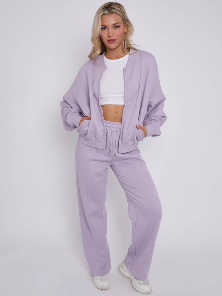 AX Labels - Wholesale Top & Pant Set (NOT Loungewear) - Women's - Oversized Bomber Style Fleece Zipper Co-ord21