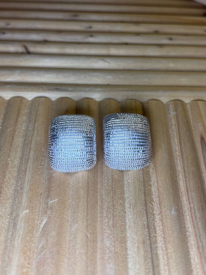 Brushed Silver Luxe Studs for wholesale by Tidal Creek Boutique