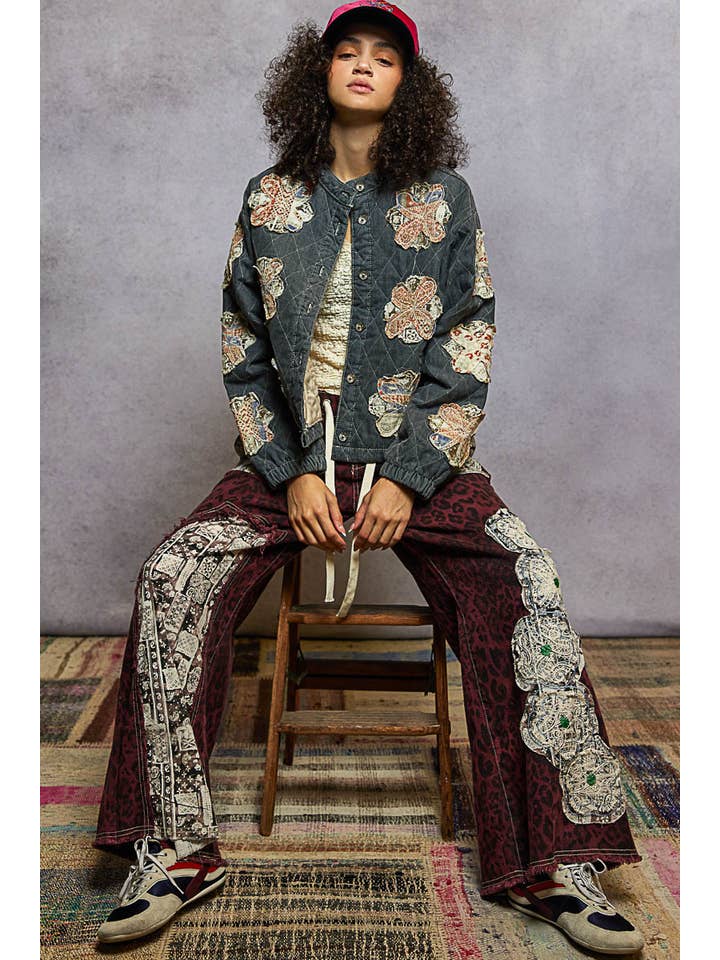 Pol Clothing - Wholesale Jacket - Women's - Mock neck balloon sleeve oversized fit quilted Jacket26