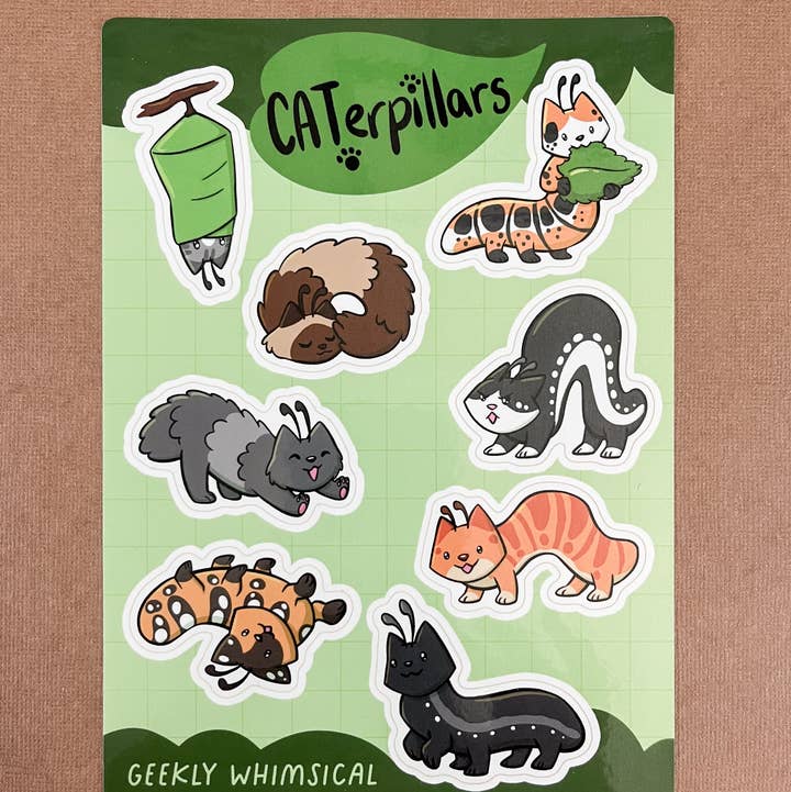 Geekly Whimsical - Wholesale Sticker - CATerpillar Sticker Sheet1