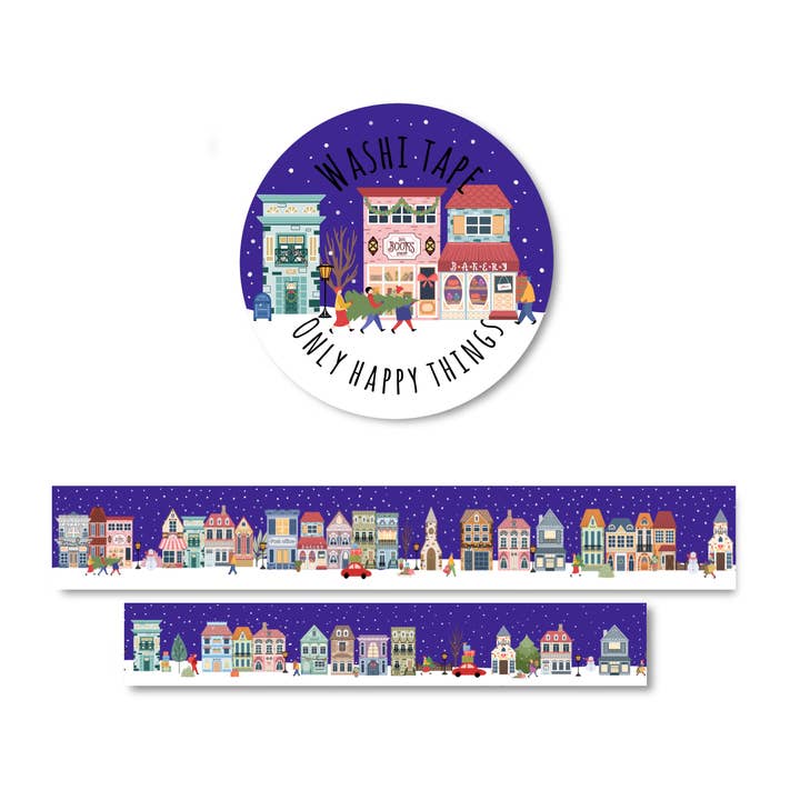 Washi tape Winter village (2cm) for wholesale by Only Happy Things Stationery