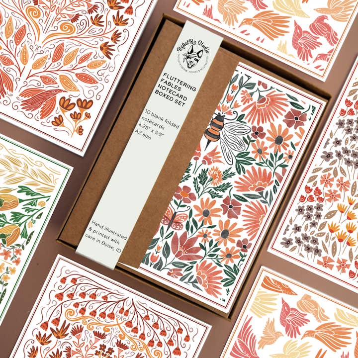Fluttering Fables - Assorted Notecard Boxed Set for wholesale by RebelRu Studio