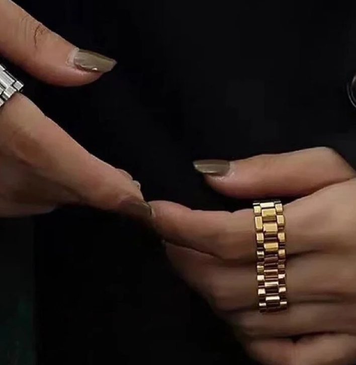 HoopLa - Wholesale Chain Ring - Roll X- Watch band Ring- Stainless steel 14K10