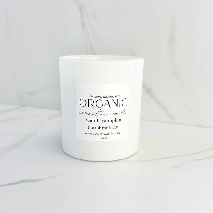 chazah creations, LLC - Wholesale Jar/Filled Candle - organic hand-poured coconut wax candle - 10 oz