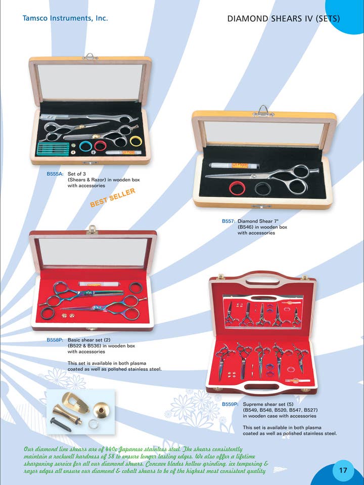 Hair styling set van 5 scharen met accessoires voor wholesale door MAYA Cosmetics