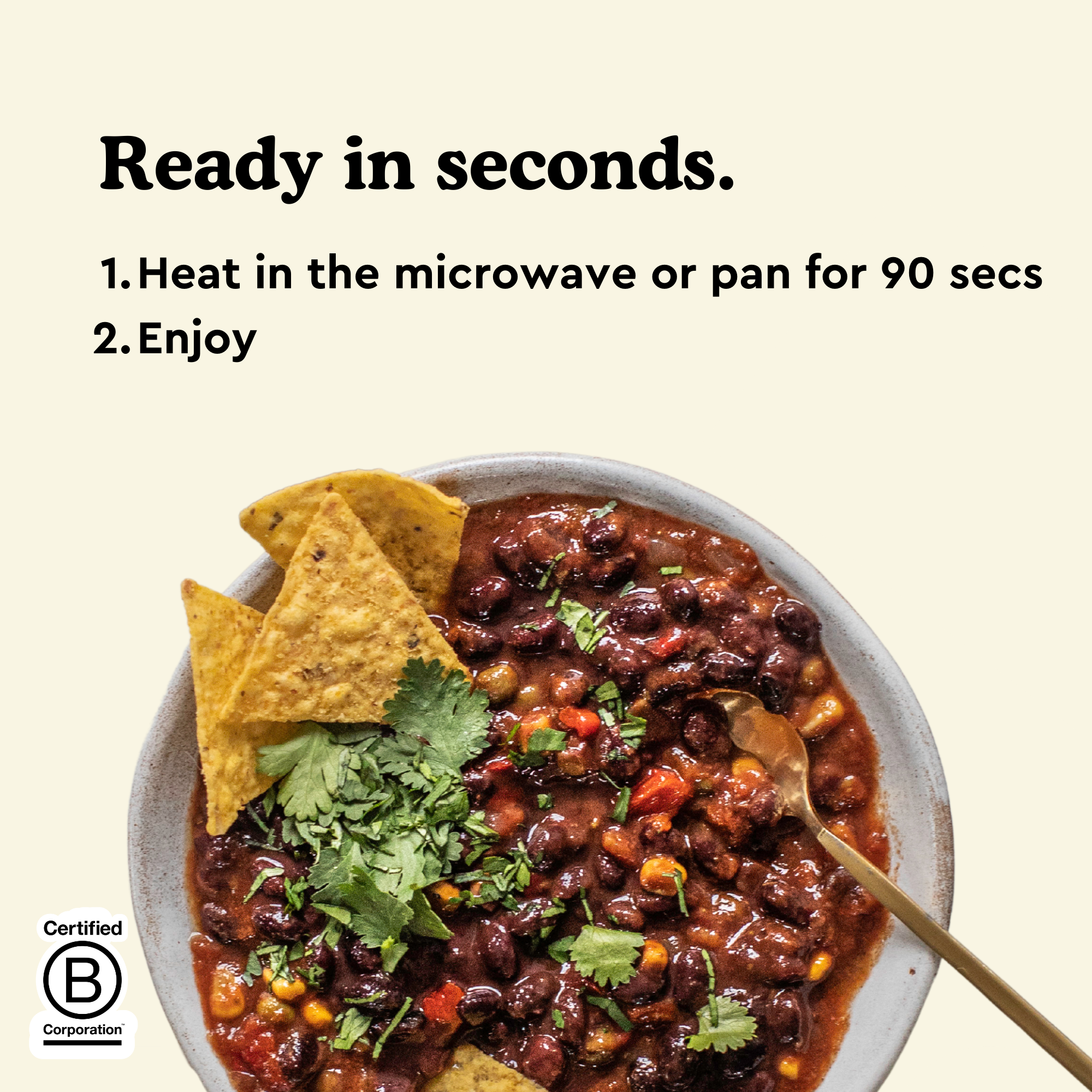 fiid - Wholesale Shelf Stable Prepared Meal - Black Bean Chilli Bowl - 275g - Vegan Meal3