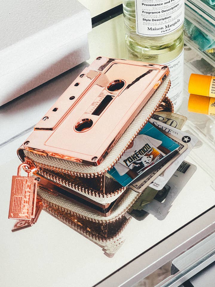 70264 Small Womens Cute Wallet Retro 80s Cassette Tape Rose  for wholesale by Fydelity