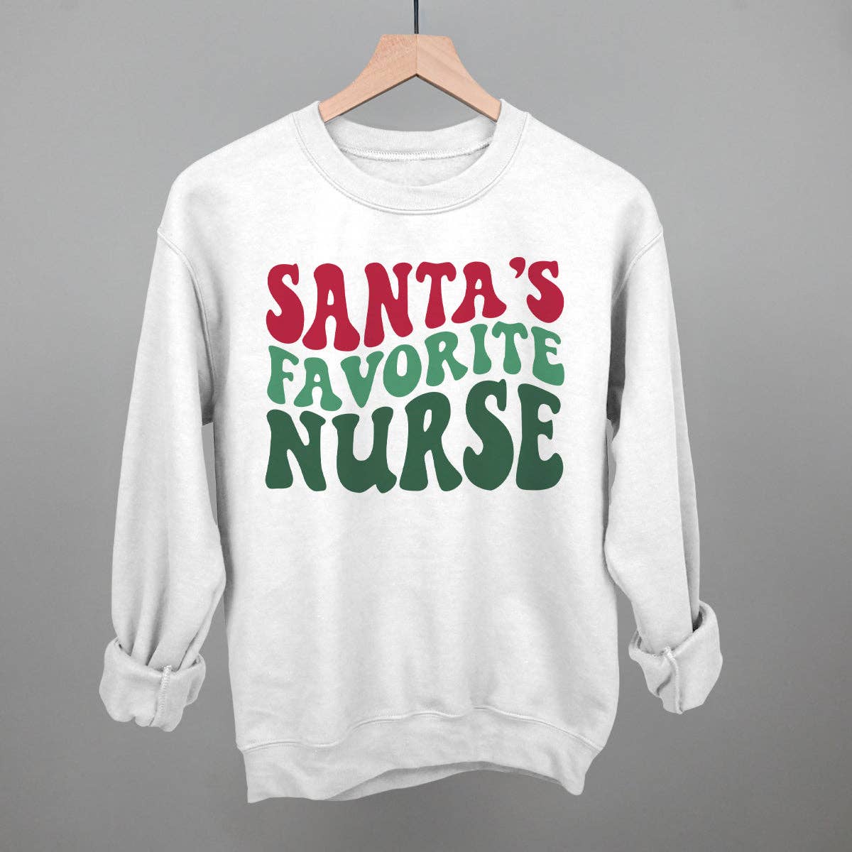 Ivy + Cloth - Wholesale Graphic Sweatshirt - Women's - Santa's Favorite Nurse0