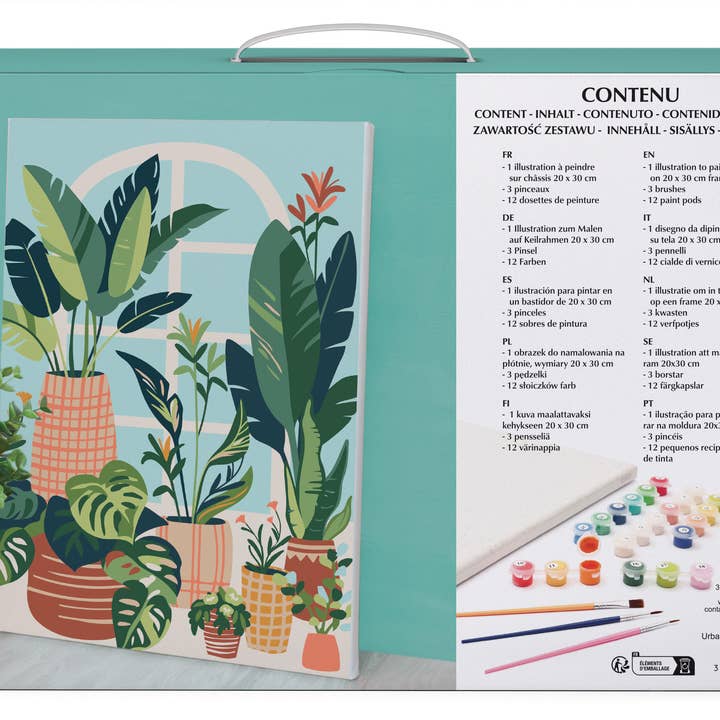 Graine Créative - Wholesale DIY Craft Kit - PAINT BY NUMBER 30x20 URBAN JUNGLE4