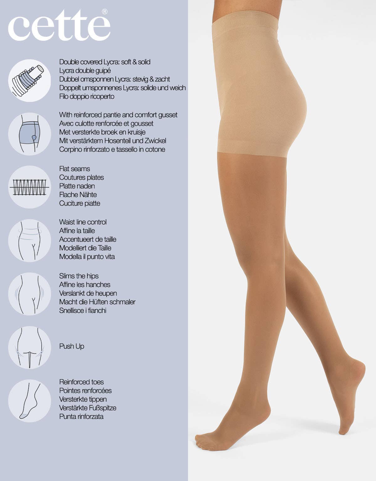 Cette - Wholesale Tights - Women's - Sheer Shaping Tights, Control Tights, Control Body Pantyhose9