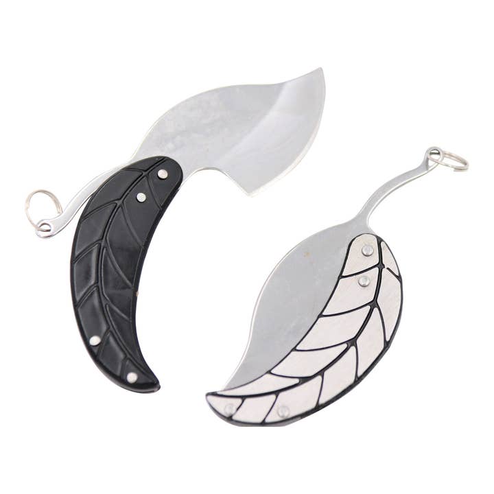 Real Sic - Wholesale Pocket Knife/Holder - Mini Folding EDC Pocket Knife Keychain – Leaf Shape