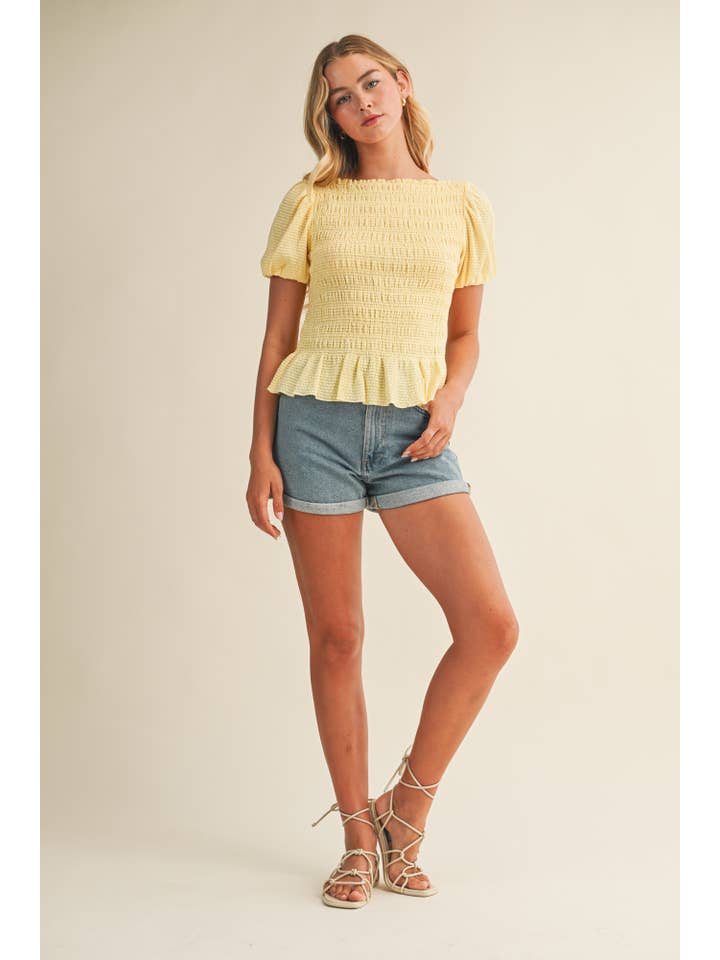 Mustard Seed – Engroshandel Bluse - Dame – TOP MED STRIBER OG SMOCKEDE PUFFÆRMER5