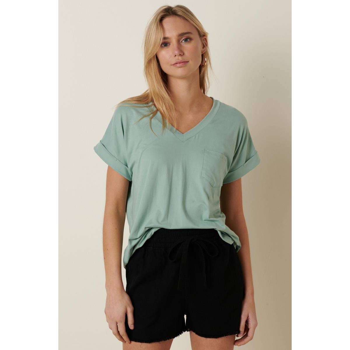 mittoshop – Engroshandel Strikket top - Dame – T9153 - DTY V-HALS MED 1 LOMMEDETALJE DOLMAN STRIKKET TOP64