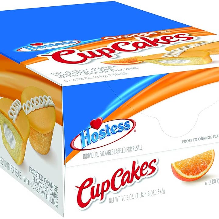 Long Island Candy Factory - Wholesale Cupcake - Hostess Orange Cupcake 2 Pack 3.17 Oz, 6 Ct SINGLE SERVE