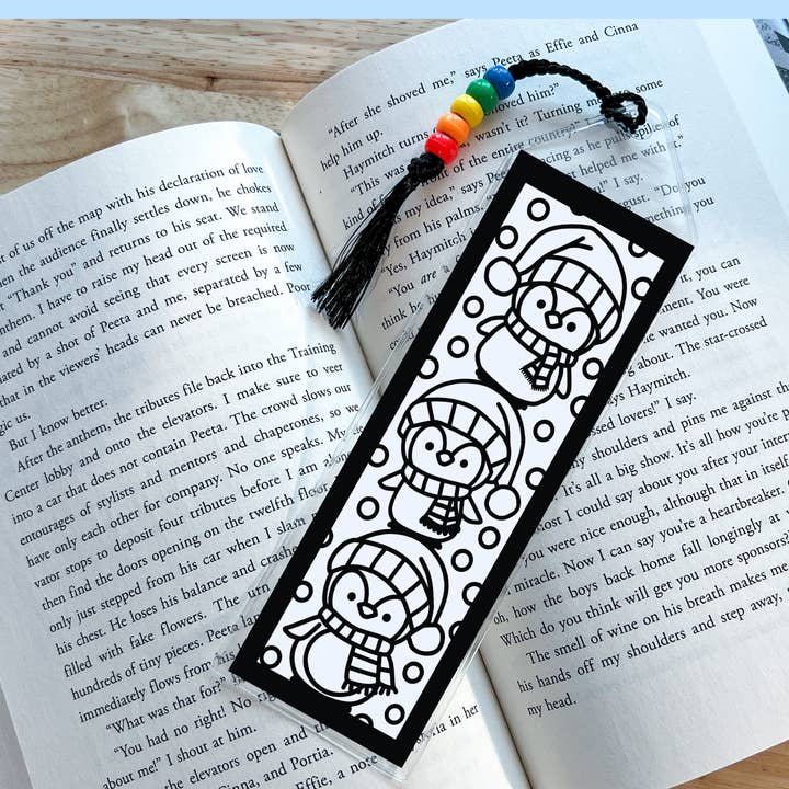 Calenlou Crafts - Wholesale DIY Craft Kit - Christmas Penguin Bookmark Coloring Craft Kit for Kids
